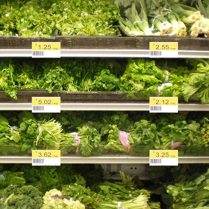 30 soportes transparentes para etiquetas de precio, portaetiquetas para estanterías de supermercado, soportes para exhibición de precios de mercancías, tarjetas de precio en forma de L