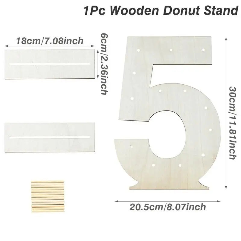 Présentoir Donut en Bois Numéroté
