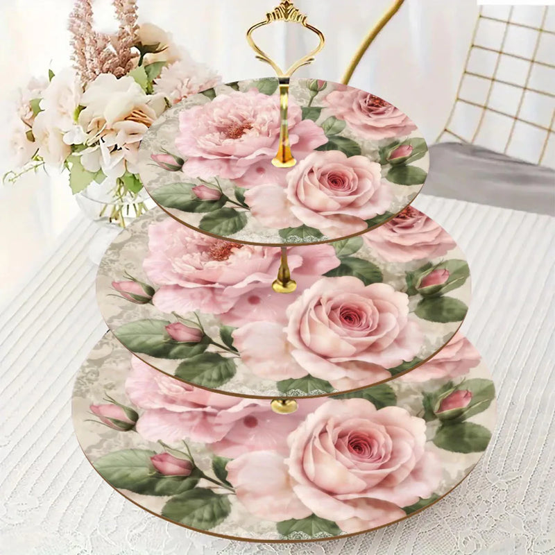 Présentoir Gâteau Bois 3 Étages