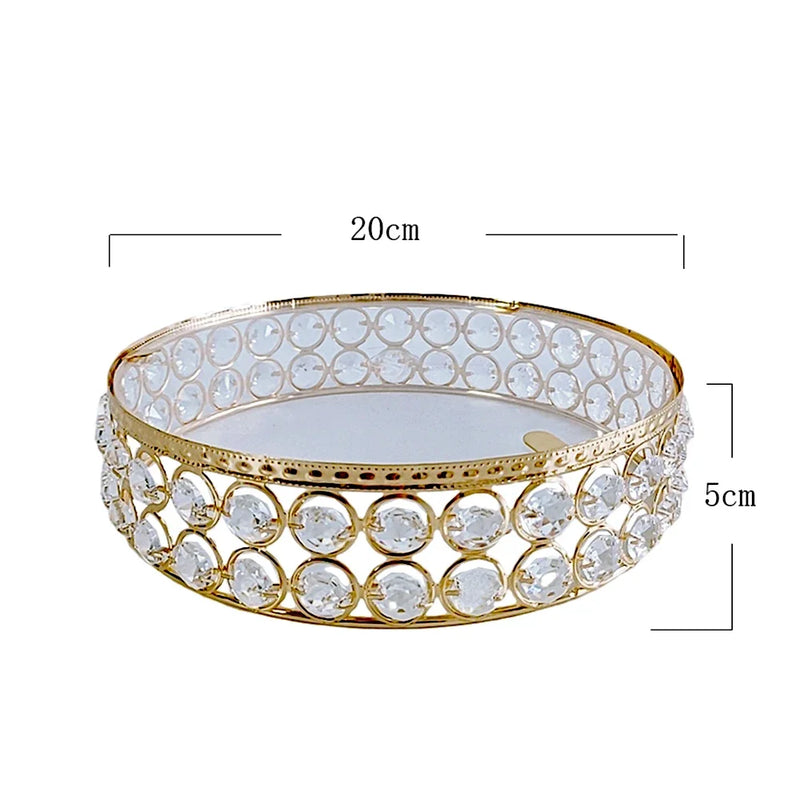 Présentoir Gâteau Miroir Doré et Argenté