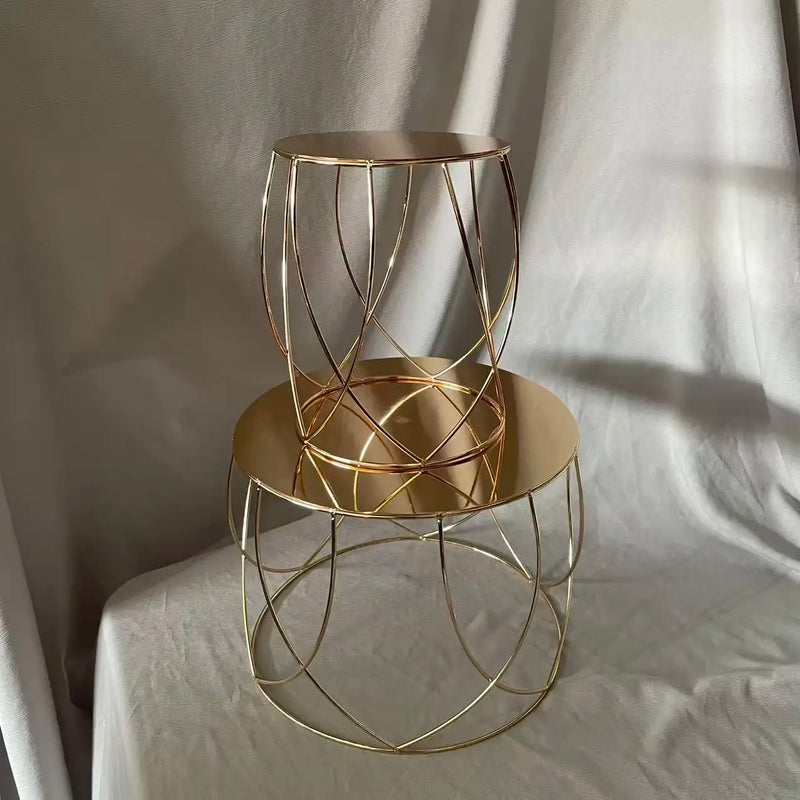 Présentoir Gâteau Doré Spirale Mariage