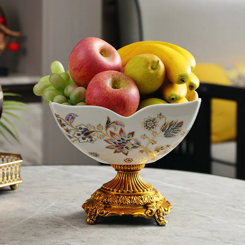 Coupe Fruits Céramique Chinoise Pied Haut