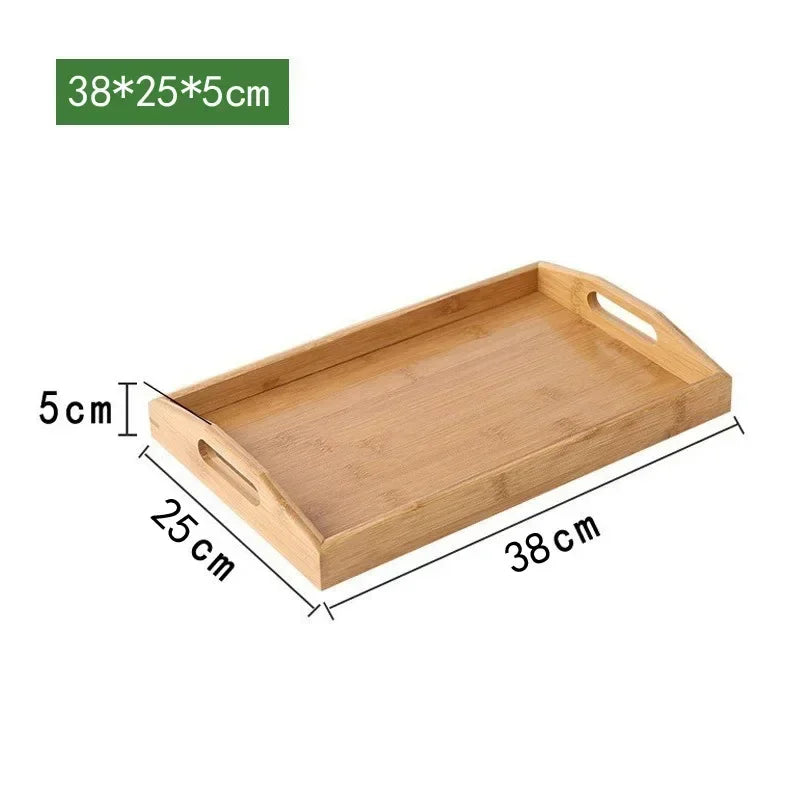 Bandeja de madera de bambú para pan, aperitivos, té estilo Kung Fu, platos para vasos de agua, vajilla de hotel, suministros de cocina para el hogar
