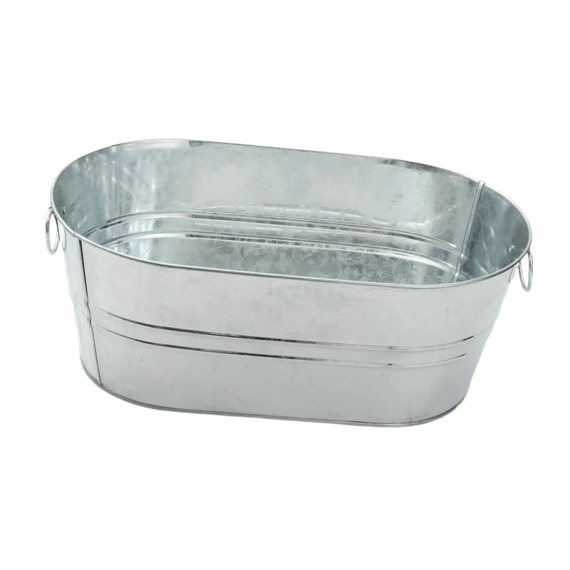 Cubo de hielo galvanizado portátil para fiestas, estaño con asa, rústico, cerveza
