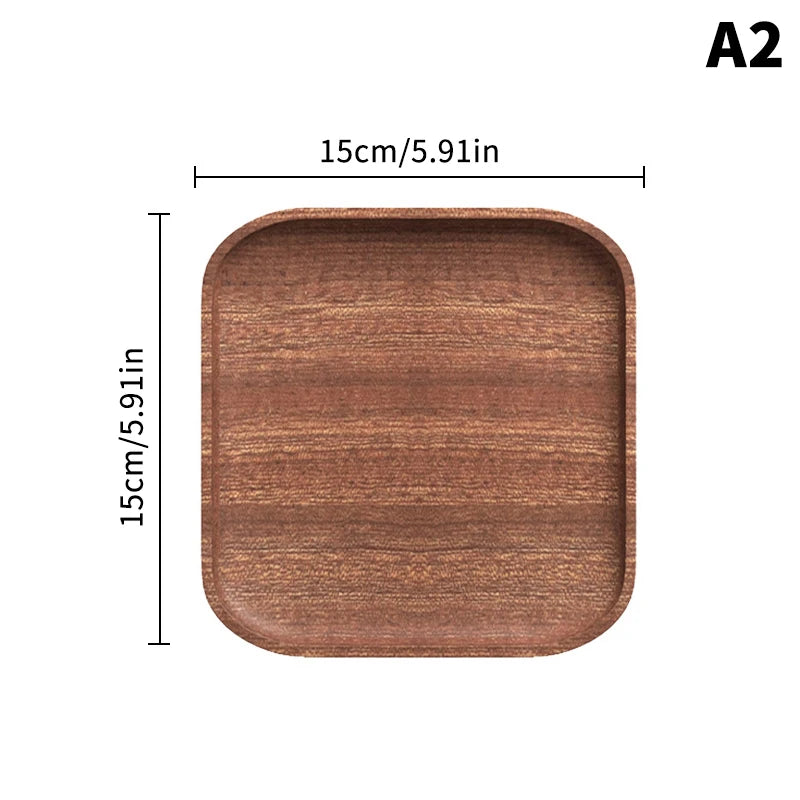 Bandeja de café de nogal tamaño grande, plato de madera para comida, taza, cena, pastel, pan, bandeja de madera maciza, accesorios decorativos de cocina