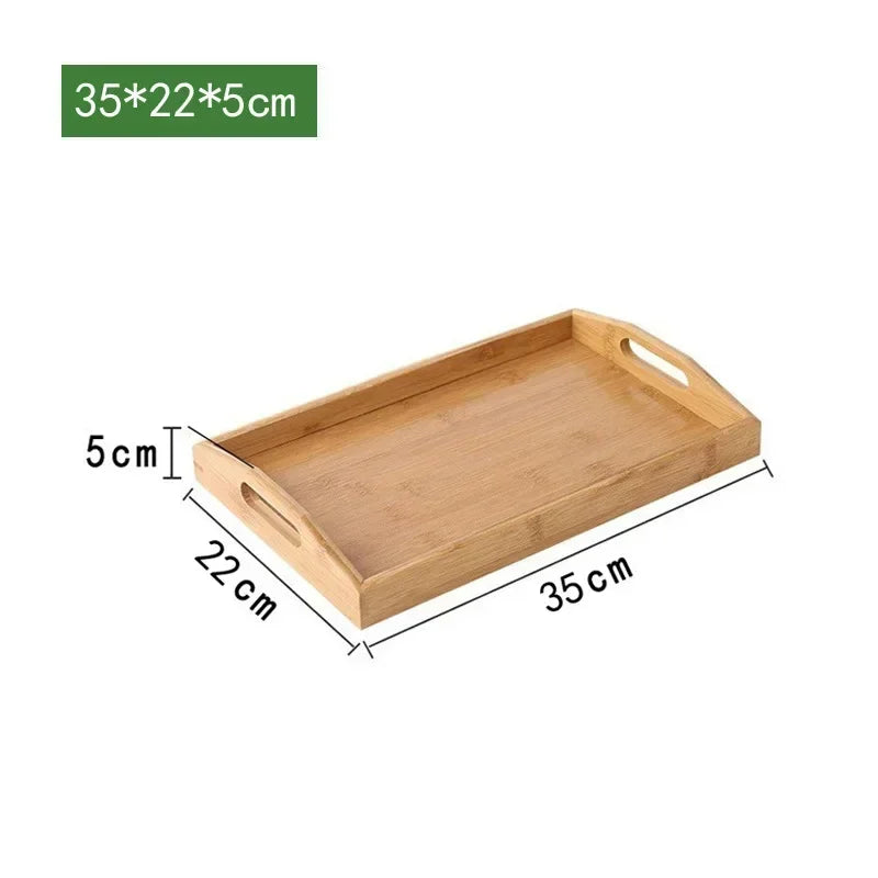 Bandeja de madera de bambú para pan, aperitivos, té estilo Kung Fu, platos para vasos de agua, vajilla de hotel, suministros de cocina para el hogar
