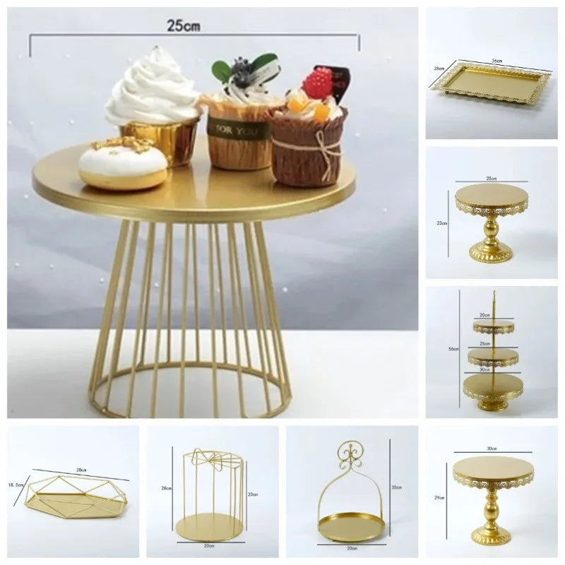 Présentoir Gâteau Doré Multi-Usages