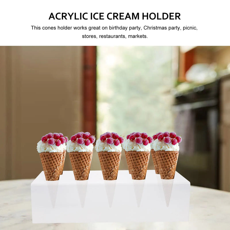 Présentoir Cornets Glace Acrylique 10 Trous