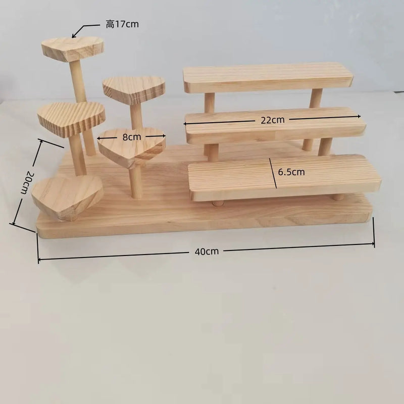 Présentoir Bois Multi-Niveaux Pâtisserie