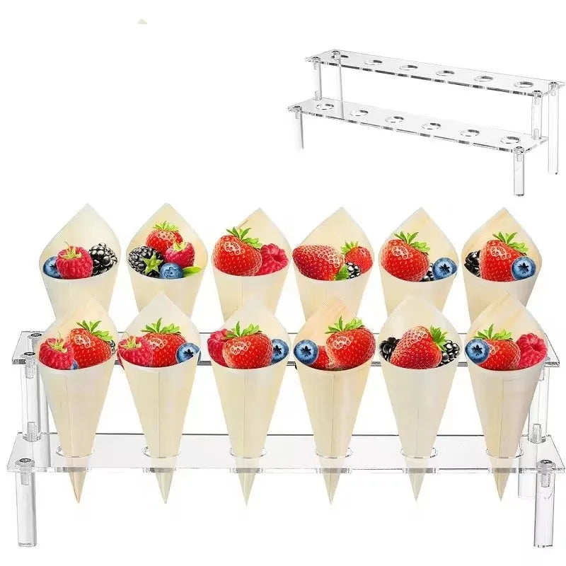 Plateau Cornets à Glace Acrylique Mariage