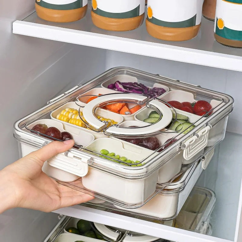 Plateau Compartimenté Transparent Avec Couvercle