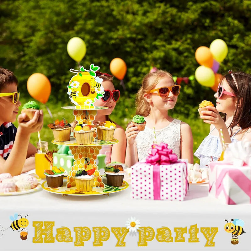 Présentoir Cupcakes Carton Abeille Fête
