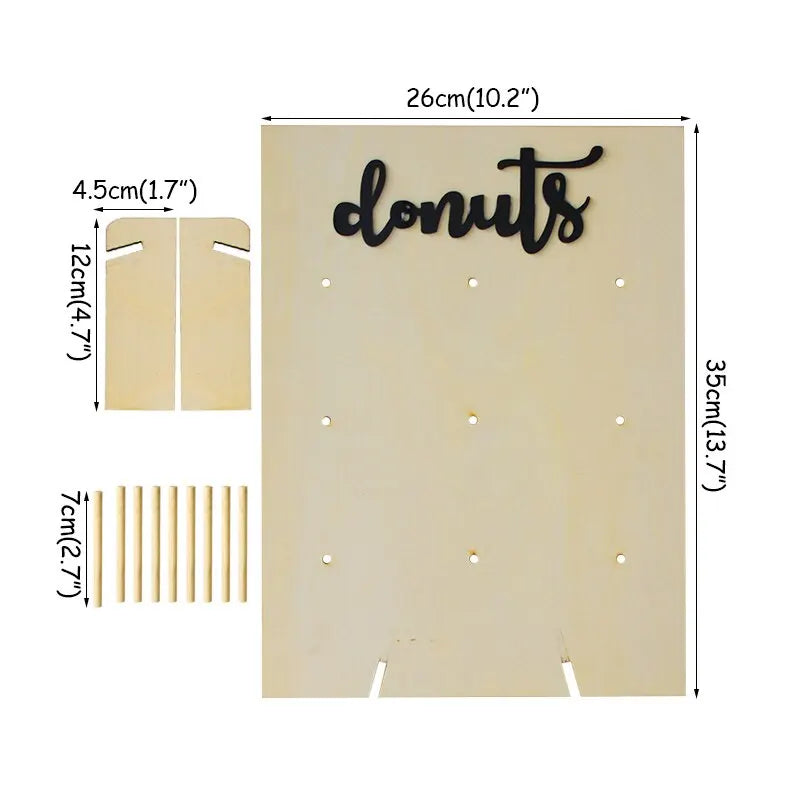 Présentoir Mural Donuts Mariage Rustique