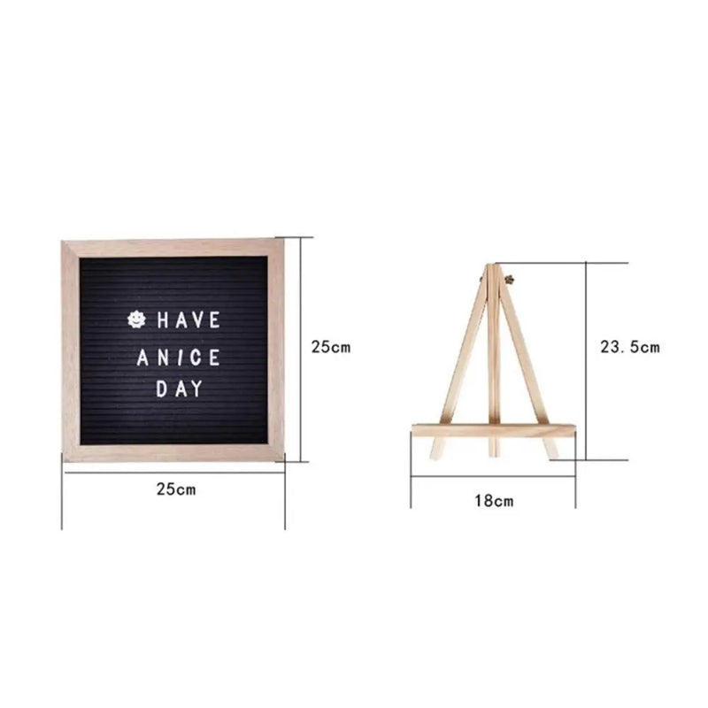Tablero de mensajes de letras de madera multifuncional con símbolos intercambiables, tablero de fieltro de 10x10 pulgadas, decoración para el hogar, pizarra para tienda