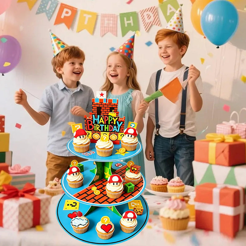 Présentoir Cupcakes 3 Étages Anniversaire