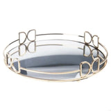 Plateau Miroir Doré Élégant
