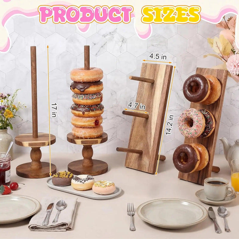 Présentoir Donuts Bois Acacia Fête
