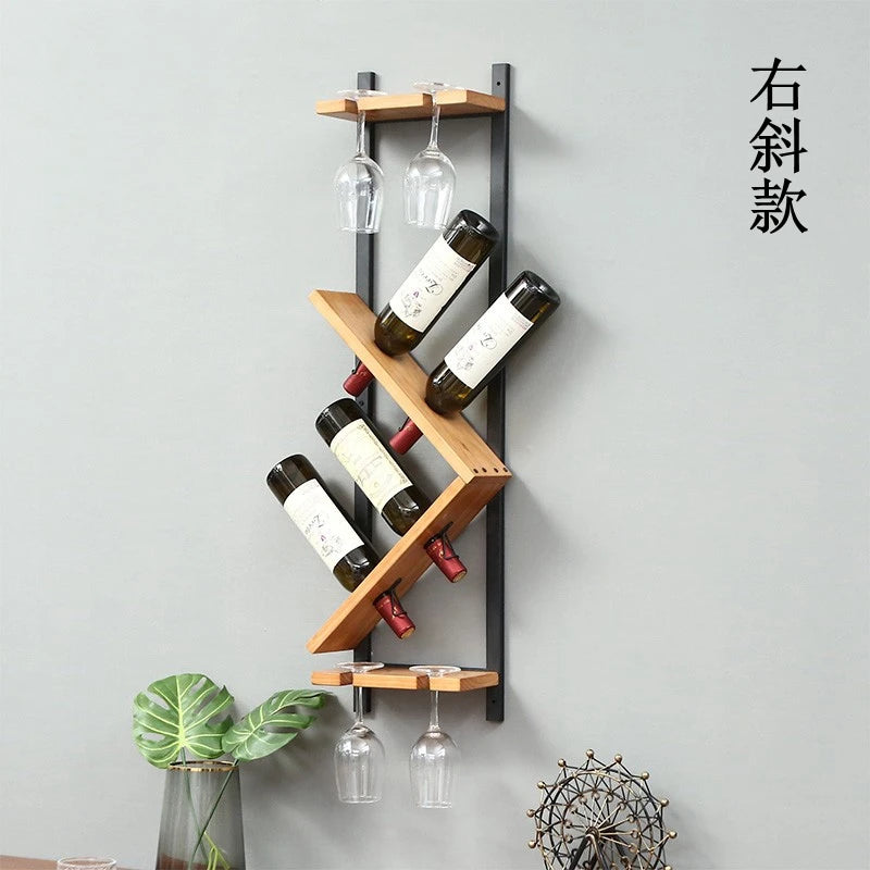 Présentoir Vin Bois Mural Restaurant