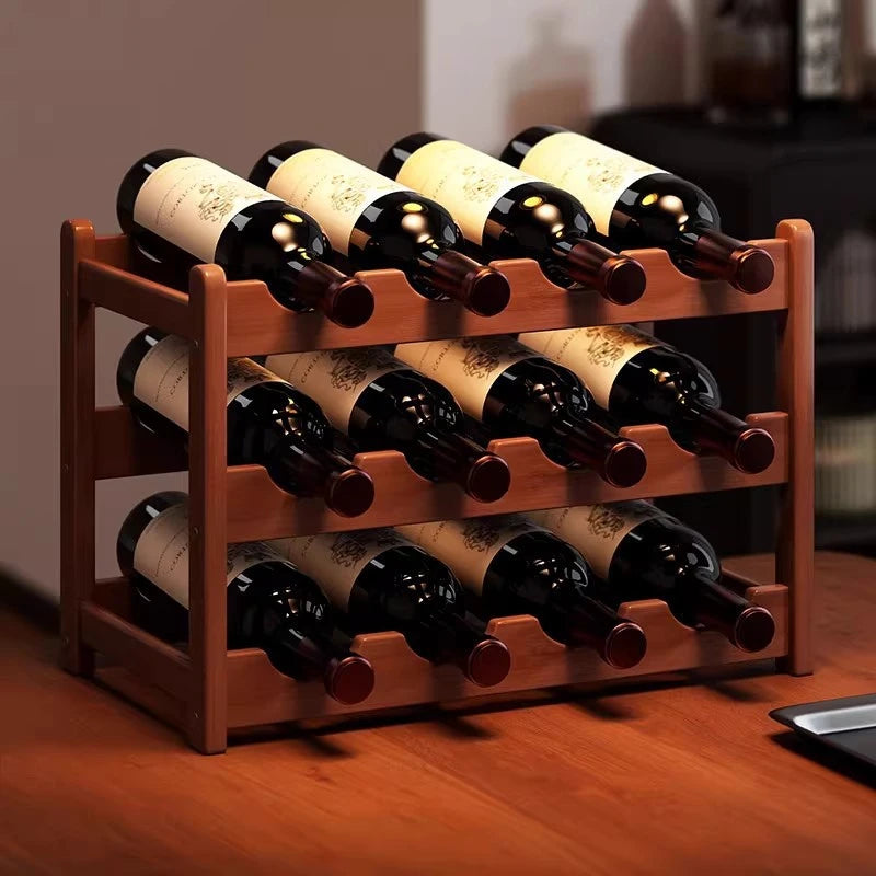 Botellero de vino de lujo para mesa, soporte para botellas de vino, organizador de almacenamiento para el hogar, cocina, barra, encimera, expositor de vino