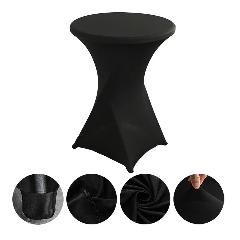 Mantel elástico para decoración de bodas, funda para mesa de cóctel, licra elástica, mesa alta, hotel, fiesta de cumpleaños, varios colores