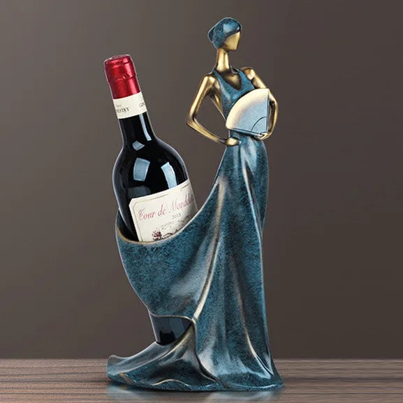 Botellero expositor de vino, estante de vino de belleza, adorno para mueble de vino en salón, estudio o cocina, decoración de resina.
