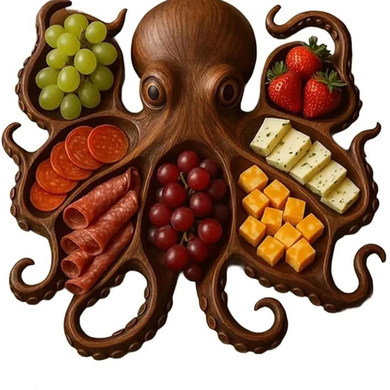 Plateau Charcuterie Bois Forme Poulpe
