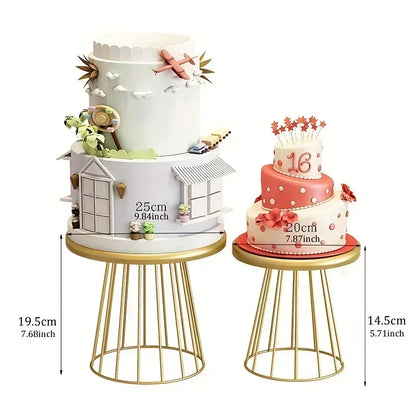 Présentoir Gâteau Métal Doré Mariage