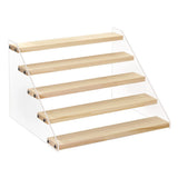 Présentoir Étagé Bois Acrylique Buffet Multi-Niveaux – vue détaillée matière et finition