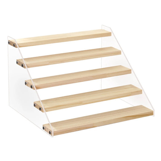 Présentoir Étagé Bois Acrylique Buffet Multi-Niveaux
