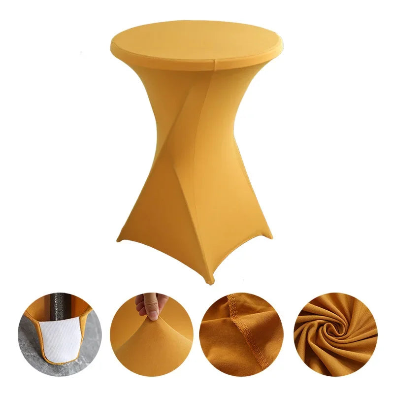 Mantel elástico para decoración de bodas, funda para mesa de cóctel, licra elástica, mesa alta, hotel, fiesta de cumpleaños, varios colores