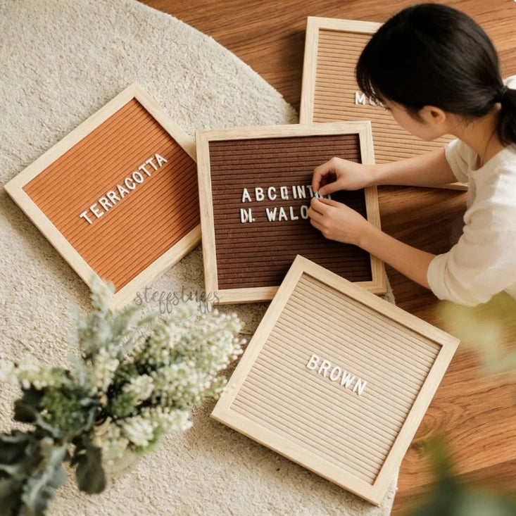 Tablero de letras de fieltro y madera, letrero de alfabeto para decoración de pared del hogar, tablero de mensajes estilo Ins