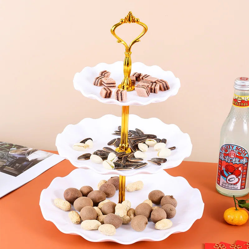 Présentoir Gâteau Volanté Trois Étages