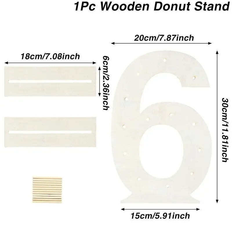 Présentoir Donut en Bois Numéroté