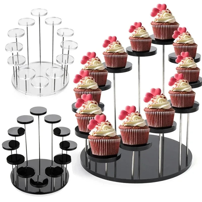Présentoir Cupcakes Acrylique Multi-Plateaux