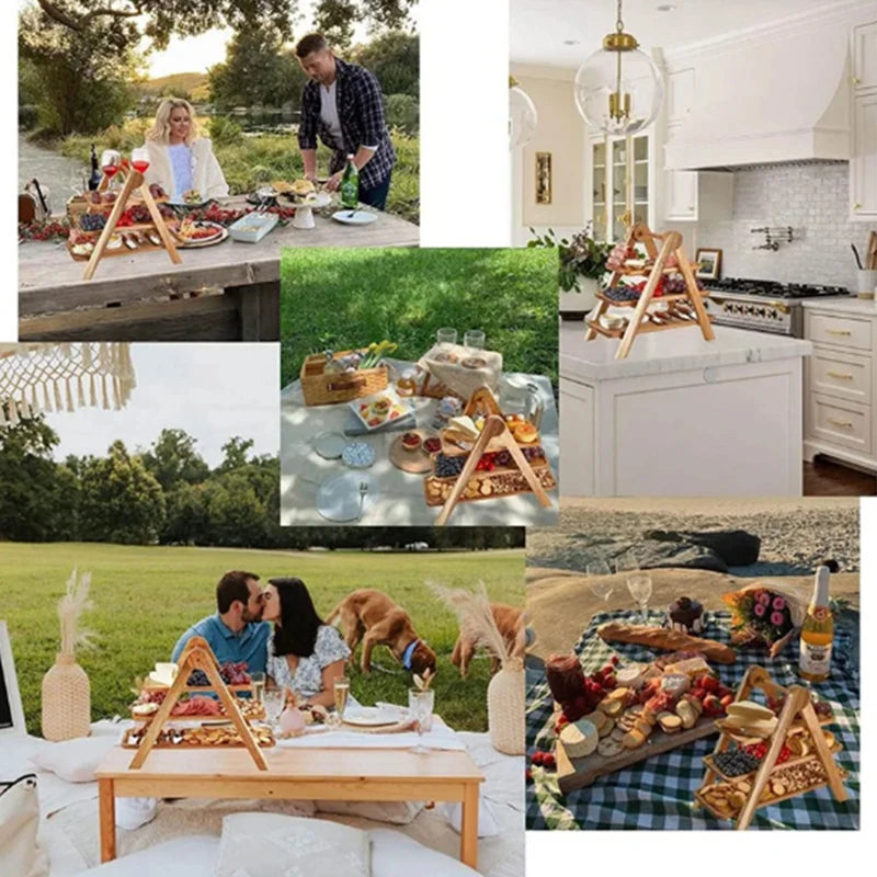 Présentoir Buffet à Étages en Bois