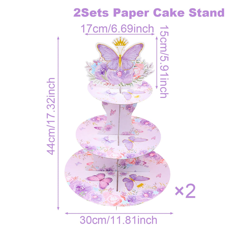 Présentoir Cupcake Papillon Violet