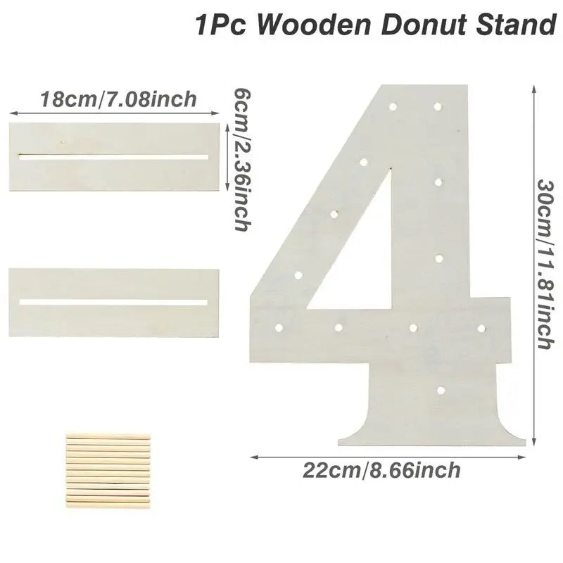 Présentoir Donut en Bois Numéroté
