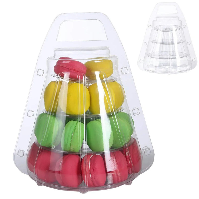 Expositor de 4 niveles para cupcakes, soporte portátil para torre de macarons, base para tartas, decoración para fiestas de cumpleaños y bodas