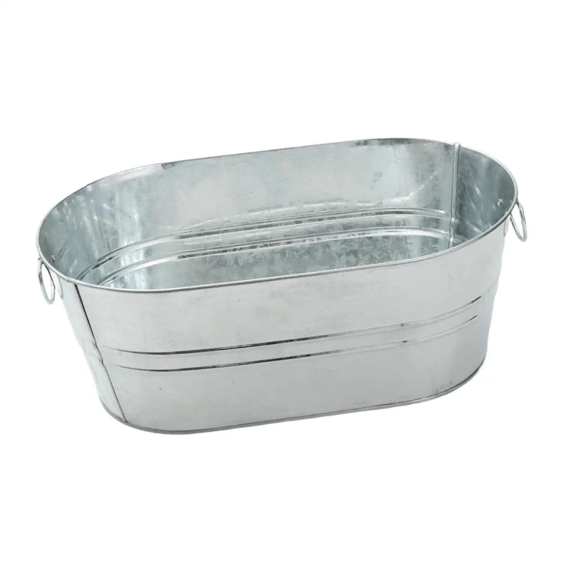 Cubo de hielo galvanizado portátil para fiestas, estaño con asa, rústico, cerveza