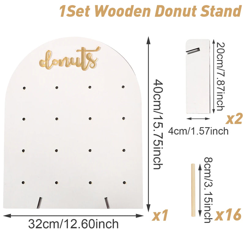 Présentoir Donuts Mural Bois Fête