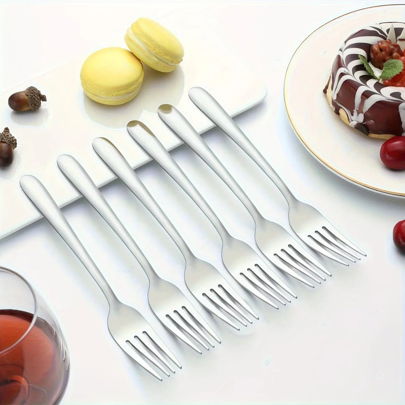 Juego de 12/24/36 tenedores de acero inoxidable, tenedores para carne y para ensalada de frutas, perfectos para frutas, ensaladas y postres.