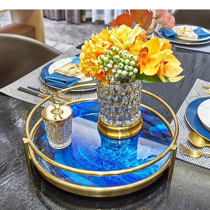 Plateau Décoratif Verre Présentation Raffinée