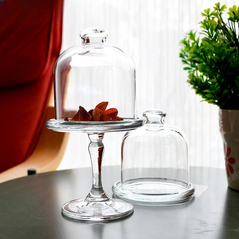 Cloche à Gâteau Verre Transparent Pied Haut