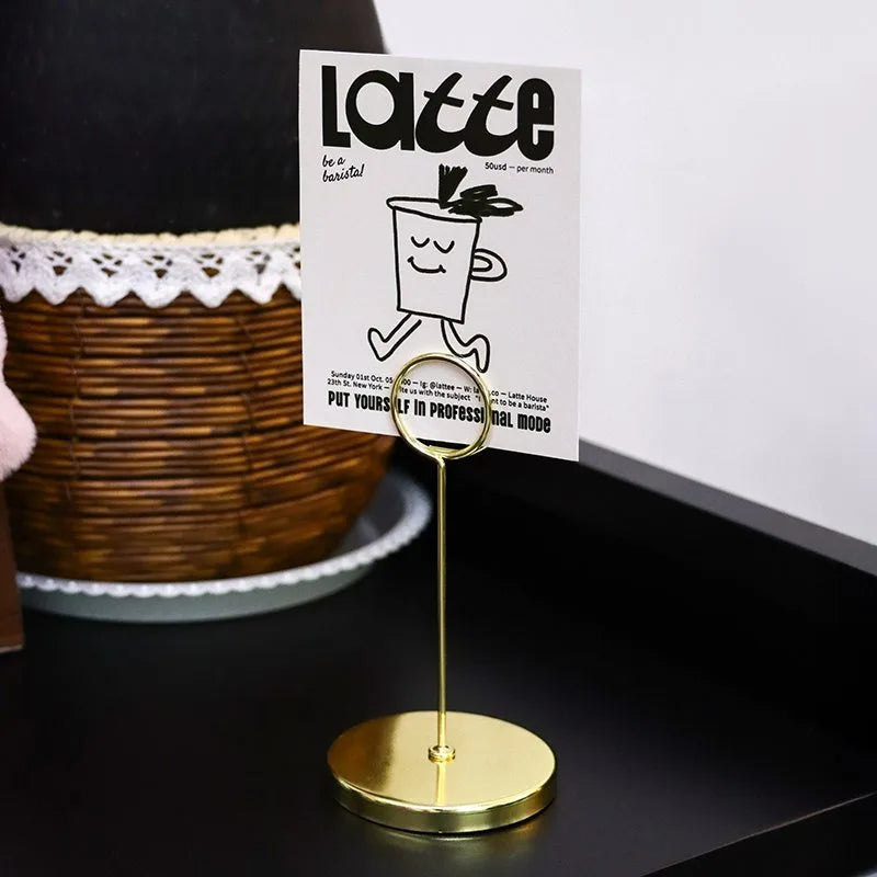 2 soportes para números de mesa, tarjeteros, soportes para tarjetas, clips para menús y portafotos