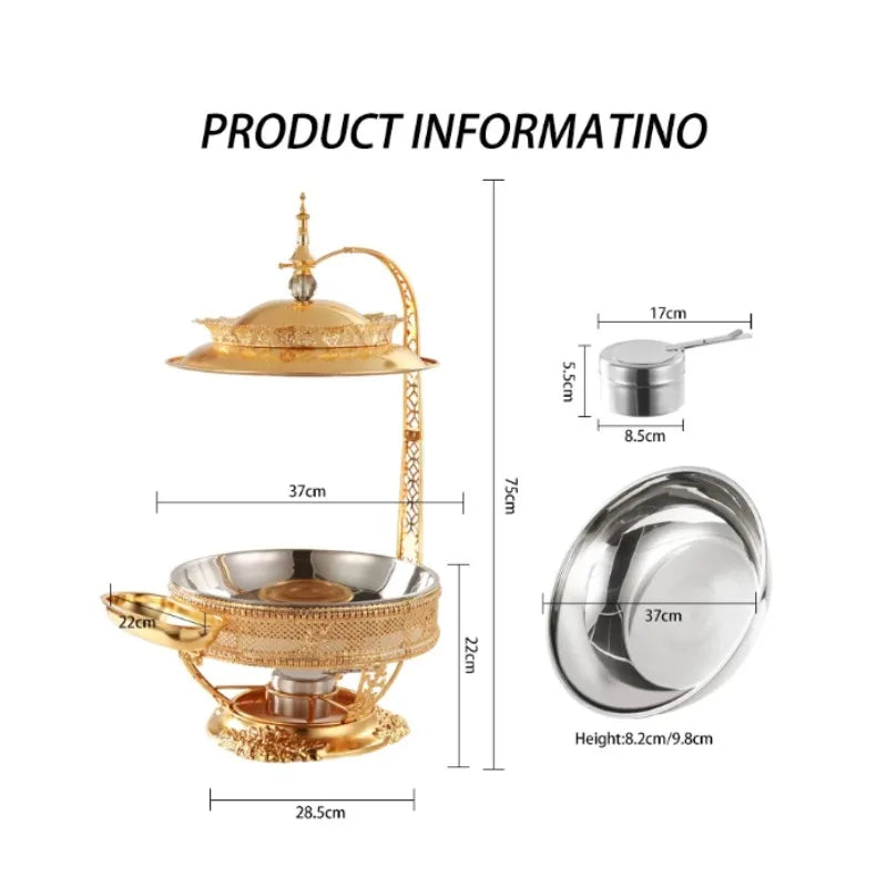 Chauffe-Plat Suspendu Inox Doré