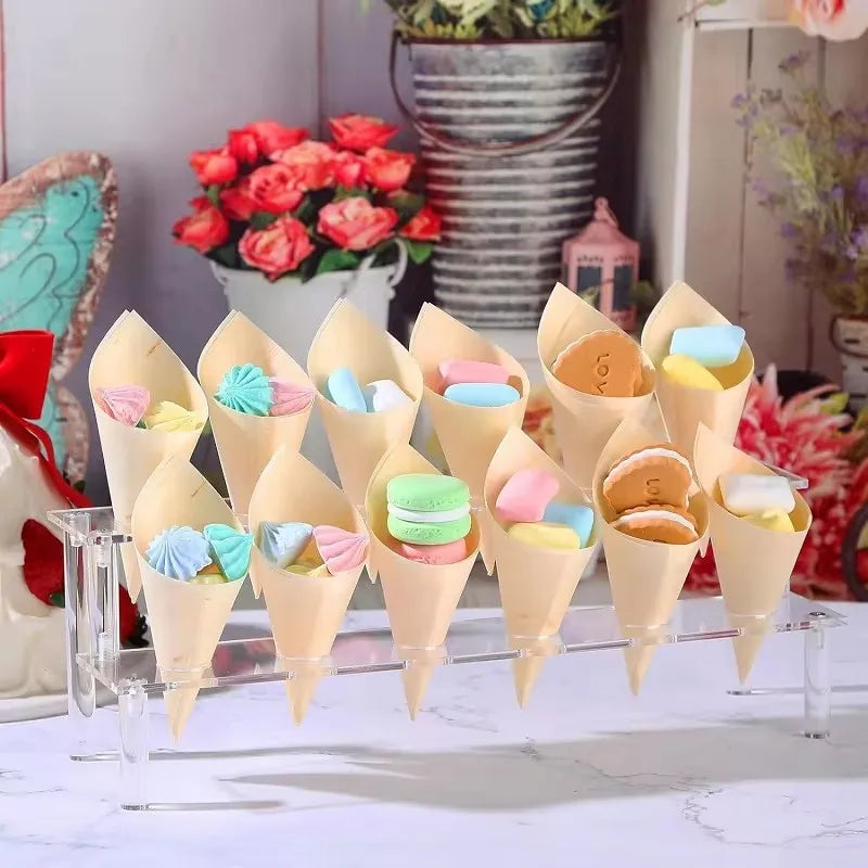 Plateau Cornets à Glace Acrylique Mariage