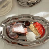 Plateau Inox Rétro Français Ovale