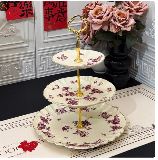 Présentoir Céramique Floral Anglais