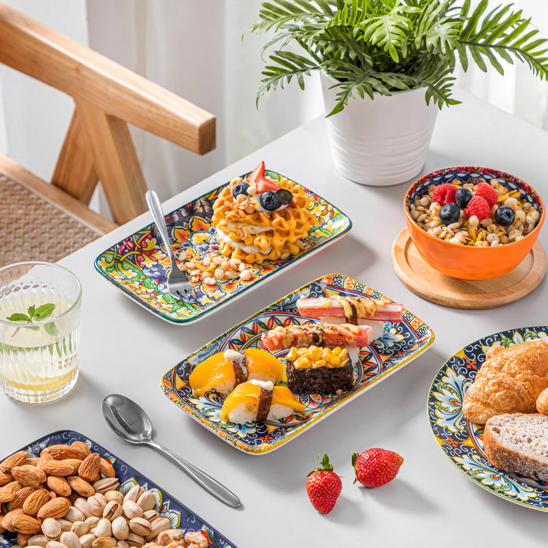 Assiettes Porcelaine Rectangulaires Service Buffet