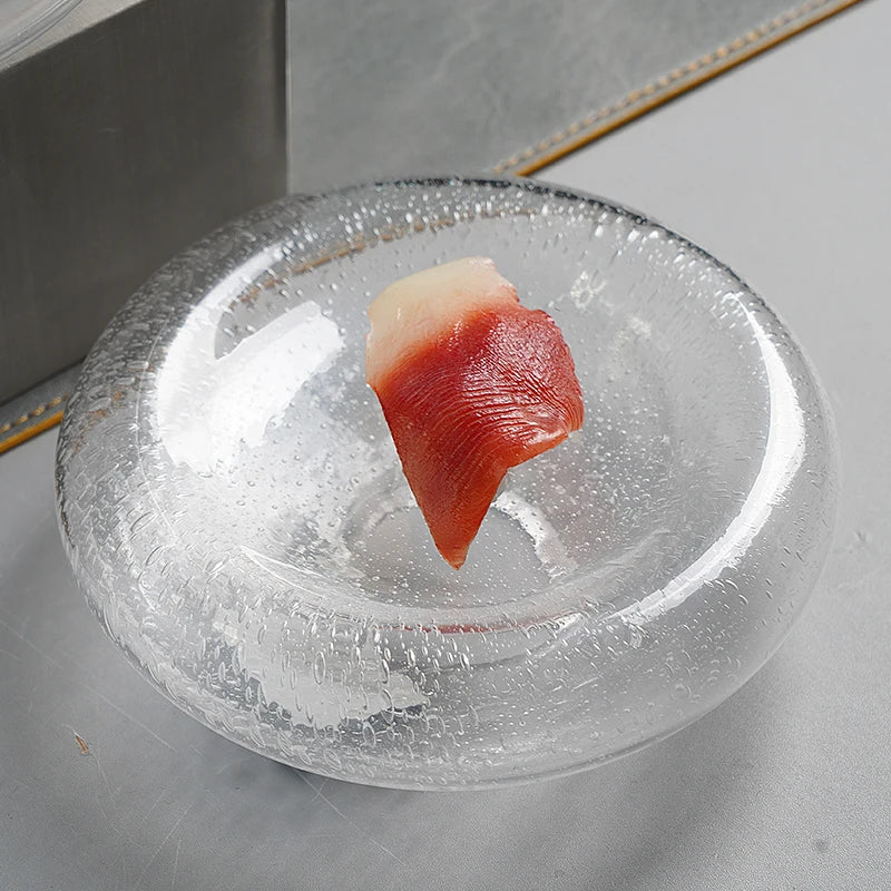 Plato de postre de doble acristalamiento estilo francés para comida occidental, plato de ensalada, postre o plato frío para restaurantes de alta gama, vajilla de cocina